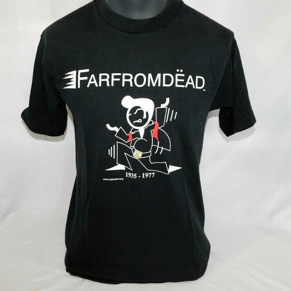 Vintage 90s FarfromDead Elvis T shirt Far From Dead Retro mens M